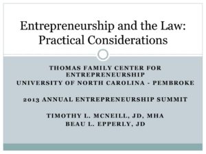 Entrepreneurship & the Law
